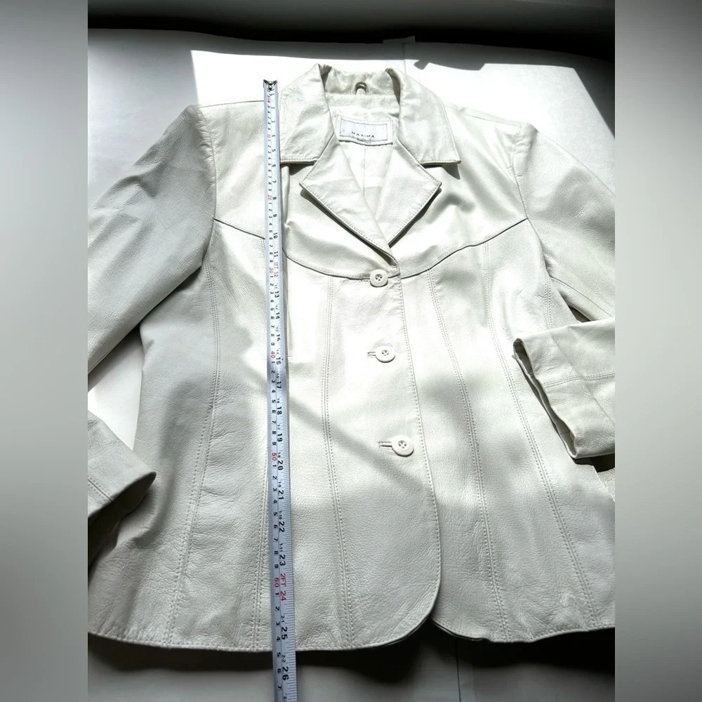 Vintage Wilsons Leather Maxima classic Jacket off white size M - Picture 6 of 10